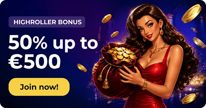 VIPZino highroller bonus 50% up to €500